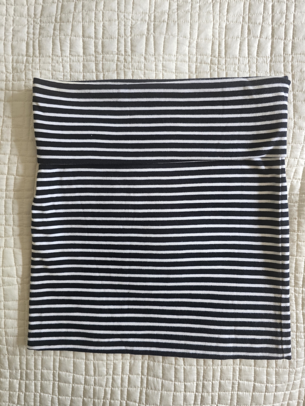 Brandy Melville Navy White Striped Strapless Knit Tube Top Bandeau , Size Small